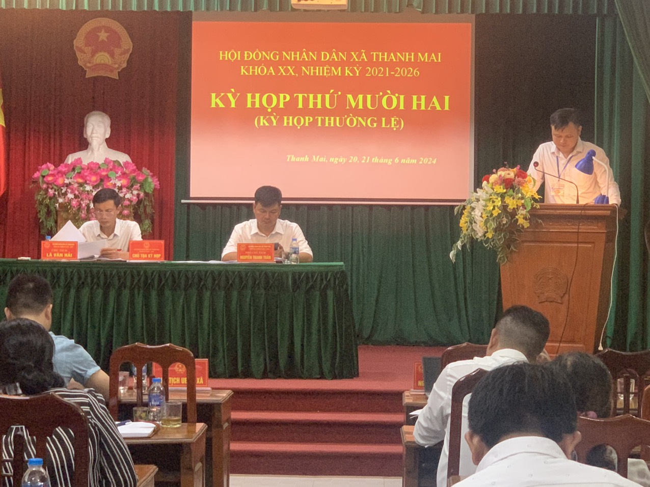 HỘI ĐỒNG NHÂN DÂN XÃ THANH MAI TỔ CHỨC THÀNH CÔNG KỲ HỌP THỨ 12, HĐND XÃ KHÓA XX, NHIỆM KỲ 2021-2026