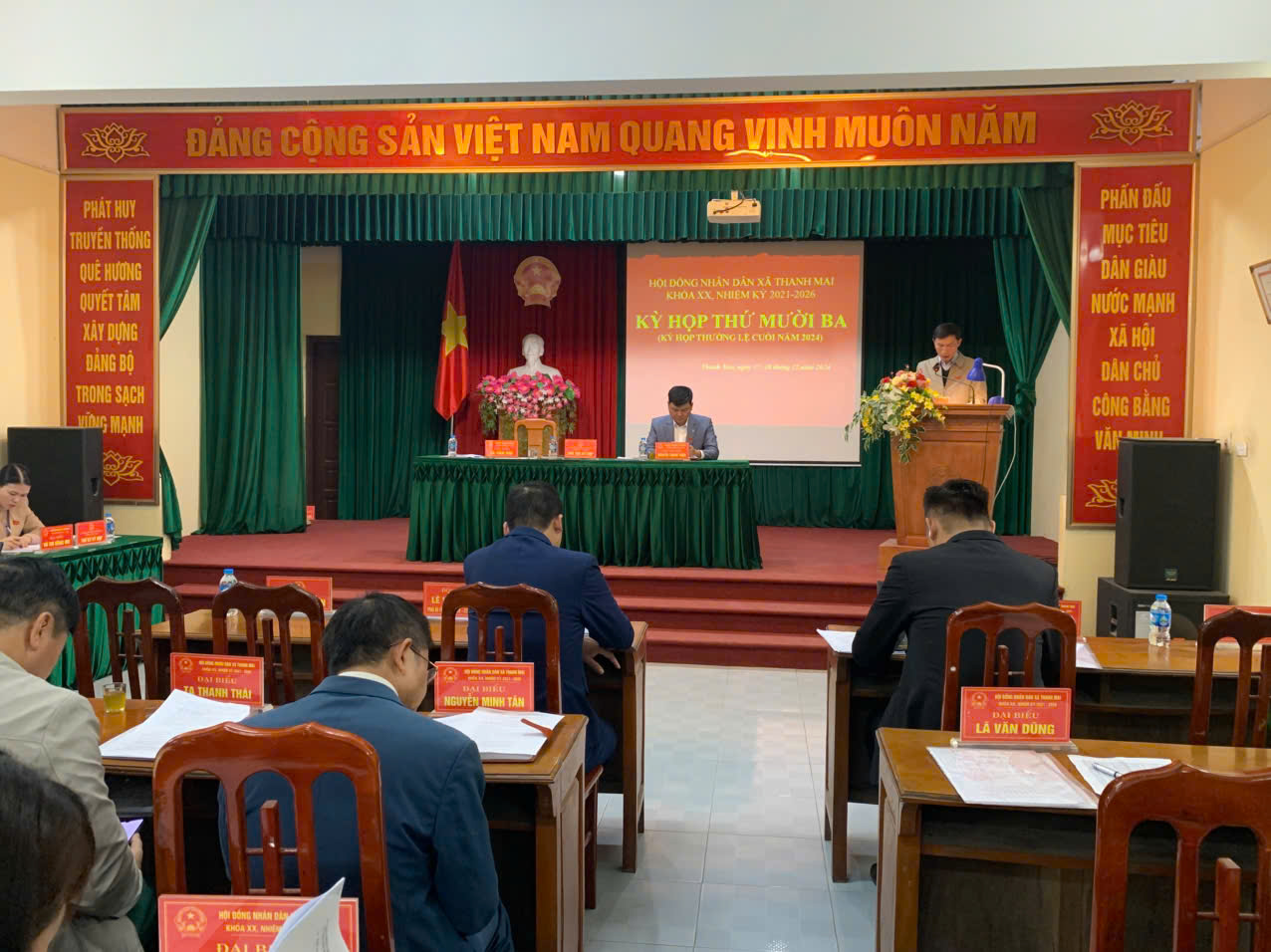 HỘI ĐỒNG NHÂN DÂN XÃ THANH MAI TỔ CHỨC THÀNH CÔNG KỲ HỌP THỨ 13, HĐND XÃ KHÓA XX, NHIỆM KỲ 2021-2026